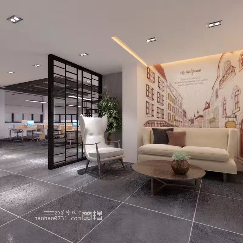 工业风办公室效果图